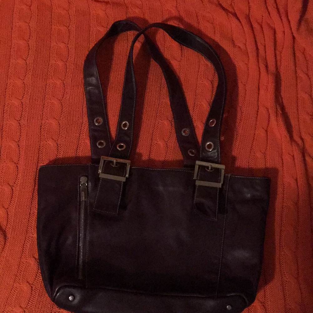 Dark purple leather Perlina purse